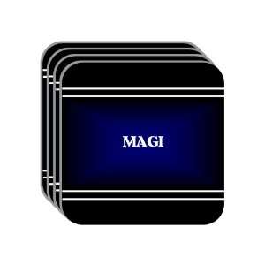 Personal Name Gift   MAGI Set of 4 Mini Mousepad Coasters (black 