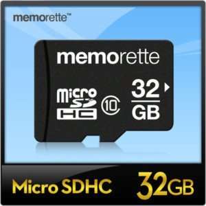   Memorette, Class 10, Micro SDHC Flash Memory Card 32 gb   With Adapter