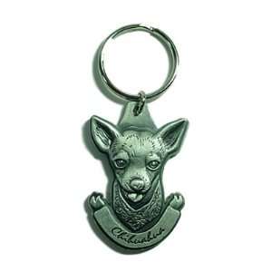   Pewter Chihuahua Key Chain Ring Made in the USA