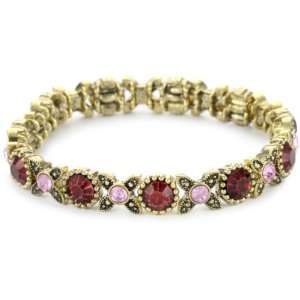  Napier Silver Tone Pink Multi Stretch Bracelet Jewelry