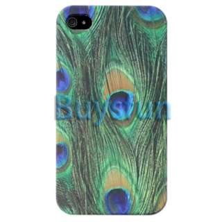 Peacock green tail feathers style Hard Case Cover For Apple iPhone 4 