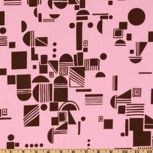  44 Wide Rivoli Geo Pink/Brown Fabric By The Yard Arts 