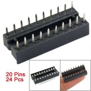  Gino 24 Pcs 20 Pin Solder Type 2.54mm Pitch DIP IC Sockets 