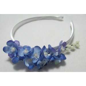  NEW Small Blue Flower White Headband, Limited. Beauty