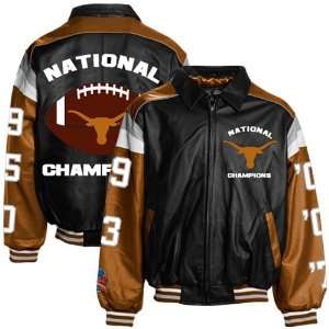 Texas Longhorns Black Focal Orange 2009 BCS National Champions Leather 