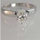 CD2U 1 Carats oval Diamond 14K White Gold Engagement Ring (EGL 