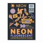   Art Street Neon Construction Paper, 9 x 12, Four Colors, 20 Sheets