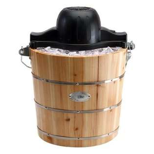   Quart Old Fashioned Pine Bucket Electric/Manual Ice Cream Maker at