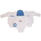 Tadpoles Five Piece Peace Love & Happiness Gift Set in Blue   Age 0 3 