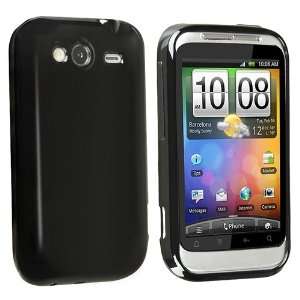   Rubber Skin Case for HTC Wildfire S, Black Cell Phones & Accessories
