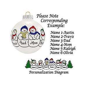  Personalized Snowman Family of 3 Ornament