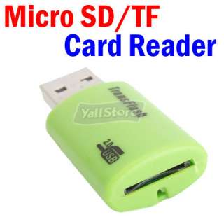   Mini USB 2.0 Professional Micro SD TF T Flash Card Reader/Writer Green