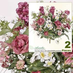 TWO 19 Spring Silk Flower Bush Artificial Plants M175B  