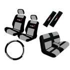YS 12 Pc Set Universal Fit Waterproof Racing Type R Seat Covers for 