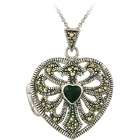  Sterling Silver Marcasite Purse Locket Necklace