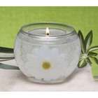   of 4 Natures Spa Gel Silk Flower Candles   White Daisy Floral Scented