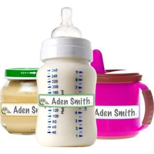 Baby Bottle Labels   Self laminating  Whoozems Baby Feeding Bottle 