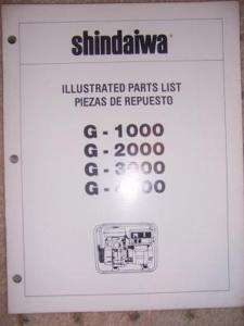 SHINDAIWA G 1000 2000 3000 4000 GENERATOR PARTS LIST O  