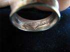   90 % silver coin ring made from a genuine 1942 walking liberty half