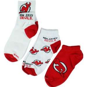 New Jersey Devils Womens 3 Pair Sock Pack Sports 