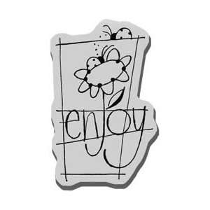   Cling Rubber Stamp Enjoy Word CRE193; 3 Items/Order