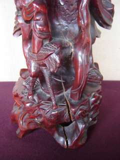 Great antique Oriental carved wood sculpture # 05799  