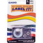 doba Casio Label Printer Tape For CWL 300   9mm Tape, Black On Clear