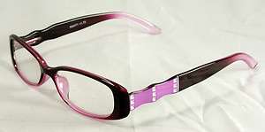Plastic Color Reading Glasses with Wavy Rhinestone Design  