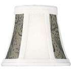 lite source candelabra lamp shade in white and brown jacquard