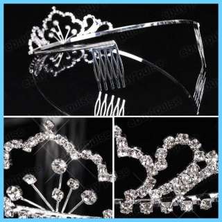   Wedding Bridal Prom Crystal Rhinestone Crown Comb Tiara Headband NEW