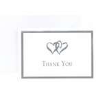   Double Hearts Thank You Note Cards  Pack of 50 Cards & 50 Envelopes