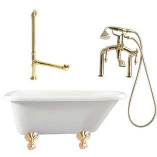 Giagni Augusta 54 Roll Top Tub with Deck Mount Faucet   Faucet Finish 
