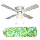   Image Concepts Seaside Green and Blue Paisley Ceiling Fan with Light