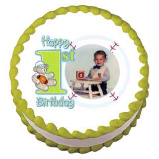   Birthday Baseball ~ Edible Image Icing Cake Topper ~ LOOK  