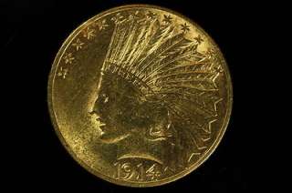 1914 P Indian Head Eagle Ten Dollar $10 Gold Coin Philadelphia  