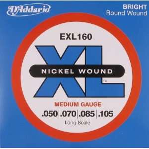 Addario Nickel Wound EXL160 5, 5 String Bass, Medium, Long Scale (50 