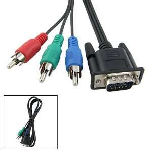  Male to Male VGA 3 RGB Av Adapter Splitter Cable Cord 