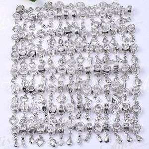 100PCS Lot Big Hole European Beads Fit Charm Mix Style  