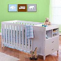 BSF Baby Austin Convertible Crib n Changer Combo   White   BSF Baby 