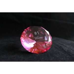  Light Pink Glass Diamond Shaped Paperweight 3.15 (80MM 