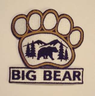 BIG BEAR California Park PAW PRINT SHAPE Souvenir PATCH  