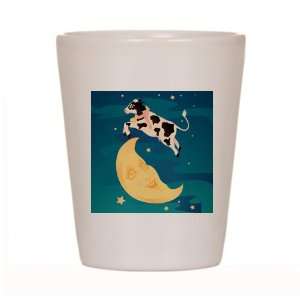    Shot Glass White of Cow Jumped Over the Moon 