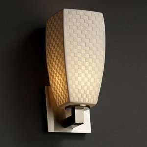 Limoges Modular Nickel & Checkerboard Porcelain Bathroom Light   Item 