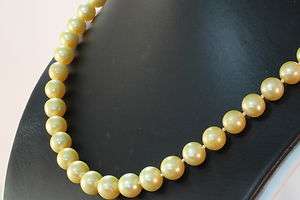 AAA AKOYA NATURAL GOLDEN YELLOW SALTWATER & 14K WHITE GOLD NECKLACE 