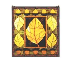  27W X 29H Harvest Festival Stained Glass Window