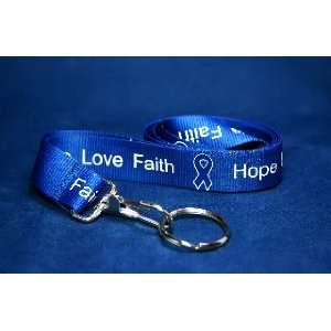   Dark Blue Ribbon Lanyard   Hope, Faith, Love (Retail) 