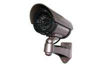 Outdoor Dummy Security Camera w LIGHT Fake Surveillance 013964445527 