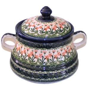  Polish Pottery Biscuit Keeper 7 3/4 H x 6 1/4 W Kitchen 
