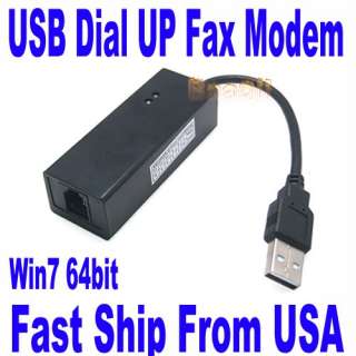 USB 56K External Dial Up Voice Fax Data Modem Win7 Windows7 64  