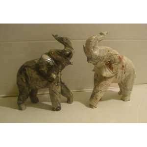   Elephant Figurines 8.0h Elephant Stone Carving 